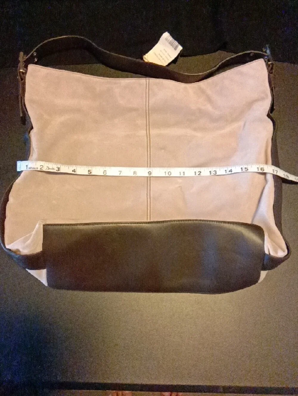 Donald J. Pliner Light Lavender/Brown Suede Hobo Shoulder Bag